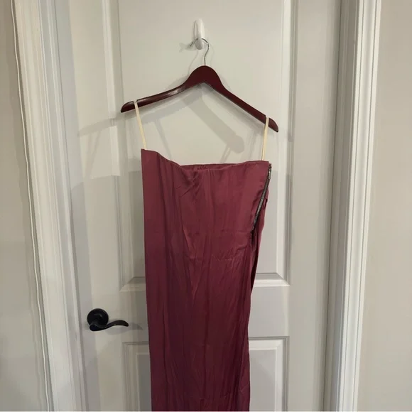 Rick Owens Lido Bustier Asymmetric Satin Top in Pink